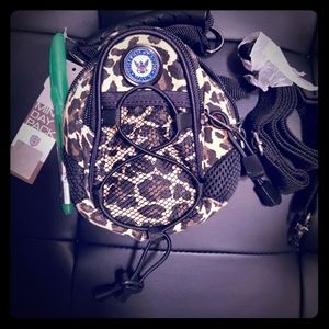 Mini Navy cheetah pouch